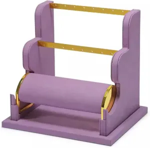 Jewelry Rack Earring Display Holder, Velvet Jewelry Display Stand, Detachable Bracelet Display Organizer Stand, Jewelry Holder for Watch Display Jewelry Rack Stand (Color