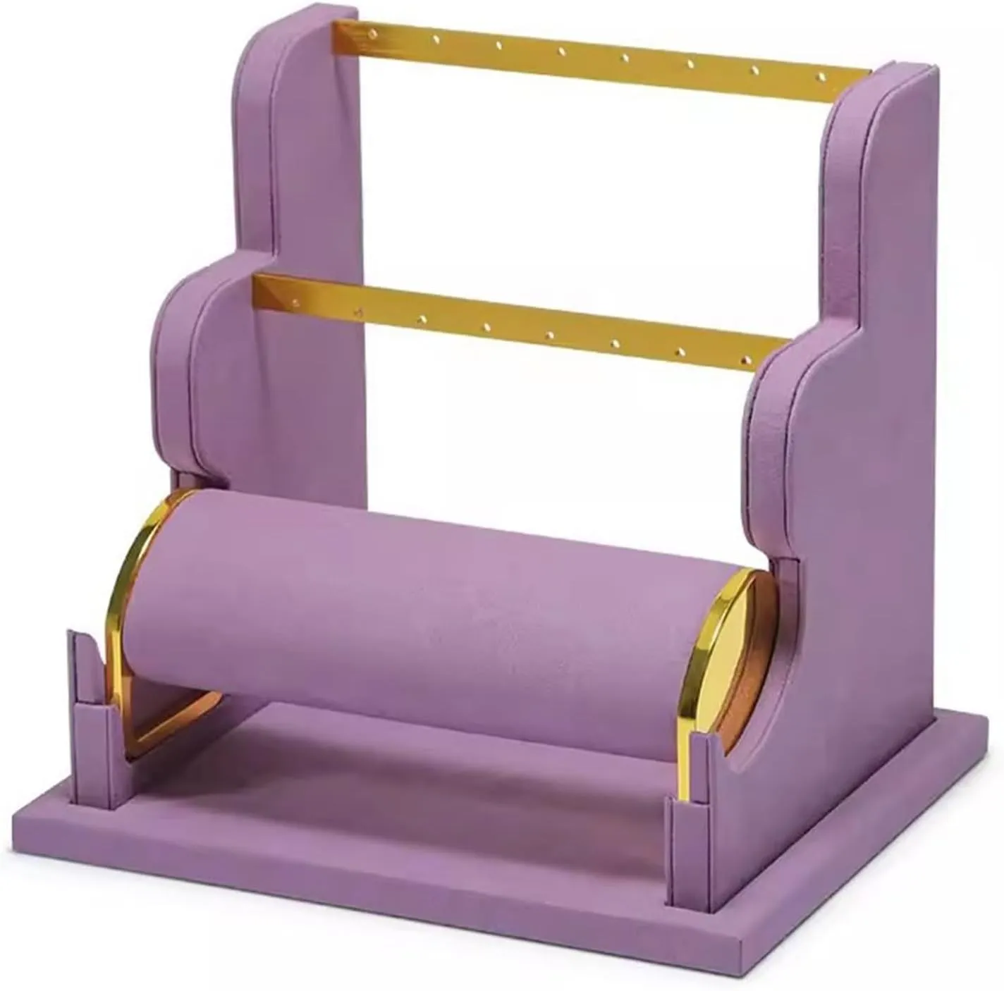 Jewelry Rack Earring Display Holder, Velvet Jewelry Display Stand, Detachable Bracelet Display Organizer Stand, Jewelry Holder for Watch Display Jewelry Rack Stand (Color