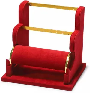 Jewelry Rack Earring Display Holder, Velvet Jewelry Display Stand, Detachable Bracelet Display Organizer Stand, Jewelry Holder for Watch Display Jewelry Rack Stand (Color