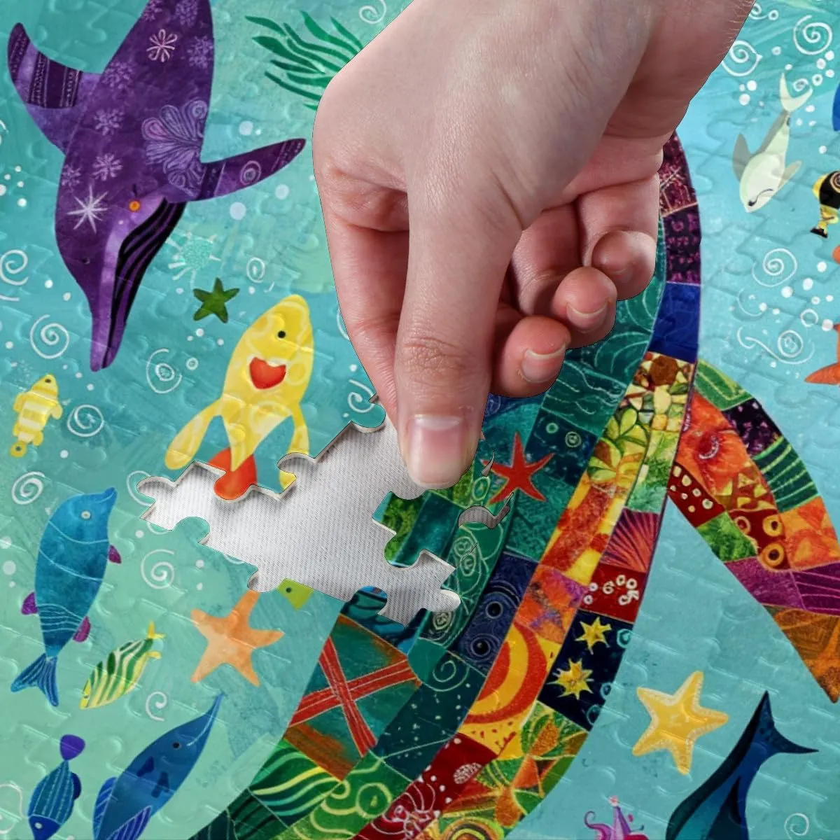 Jigsaw Puzzle 1000 Piece for Adults an Educational Fun Games for Elders Children Family and Friends Birthday Gifts for Boys Girls Colored Fish