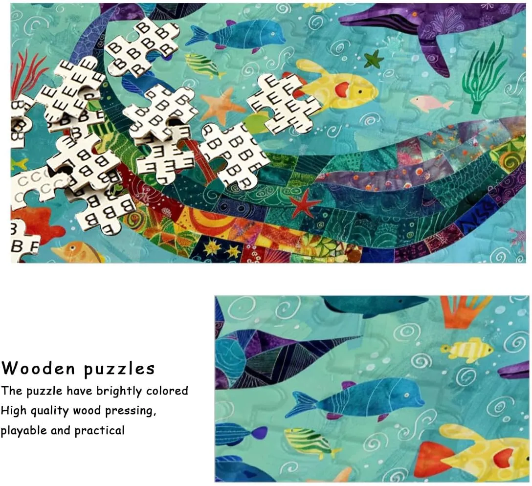Jigsaw Puzzle 1000 Piece for Adults an Educational Fun Games for Elders Children Family and Friends Birthday Gifts for Boys Girls Colored Fish
