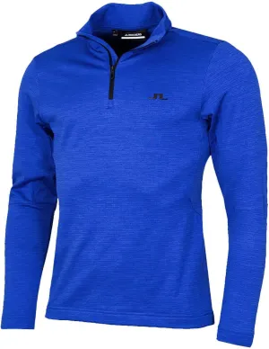 J.Lindeberg Men's Destry Zip Mid Layer Sweater - Club Blue Melange - XXL