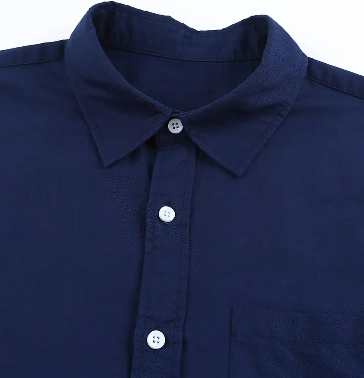 JMIERR Mens Cotton Linen Casual Stylish Button Down Shirt Long Sleeve Dress Shirts