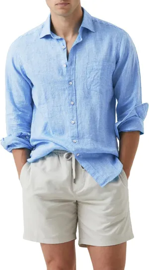 JMIERR Mens Cotton Linen Casual Stylish Button Down Shirt Long Sleeve Dress Shirts