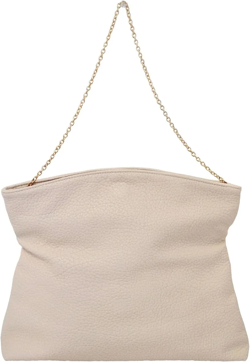 JNB Faux Leather Oversize Foldover Clutch