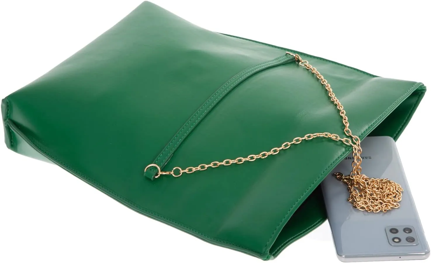 JNB Faux Leather Oversize Foldover Clutch
