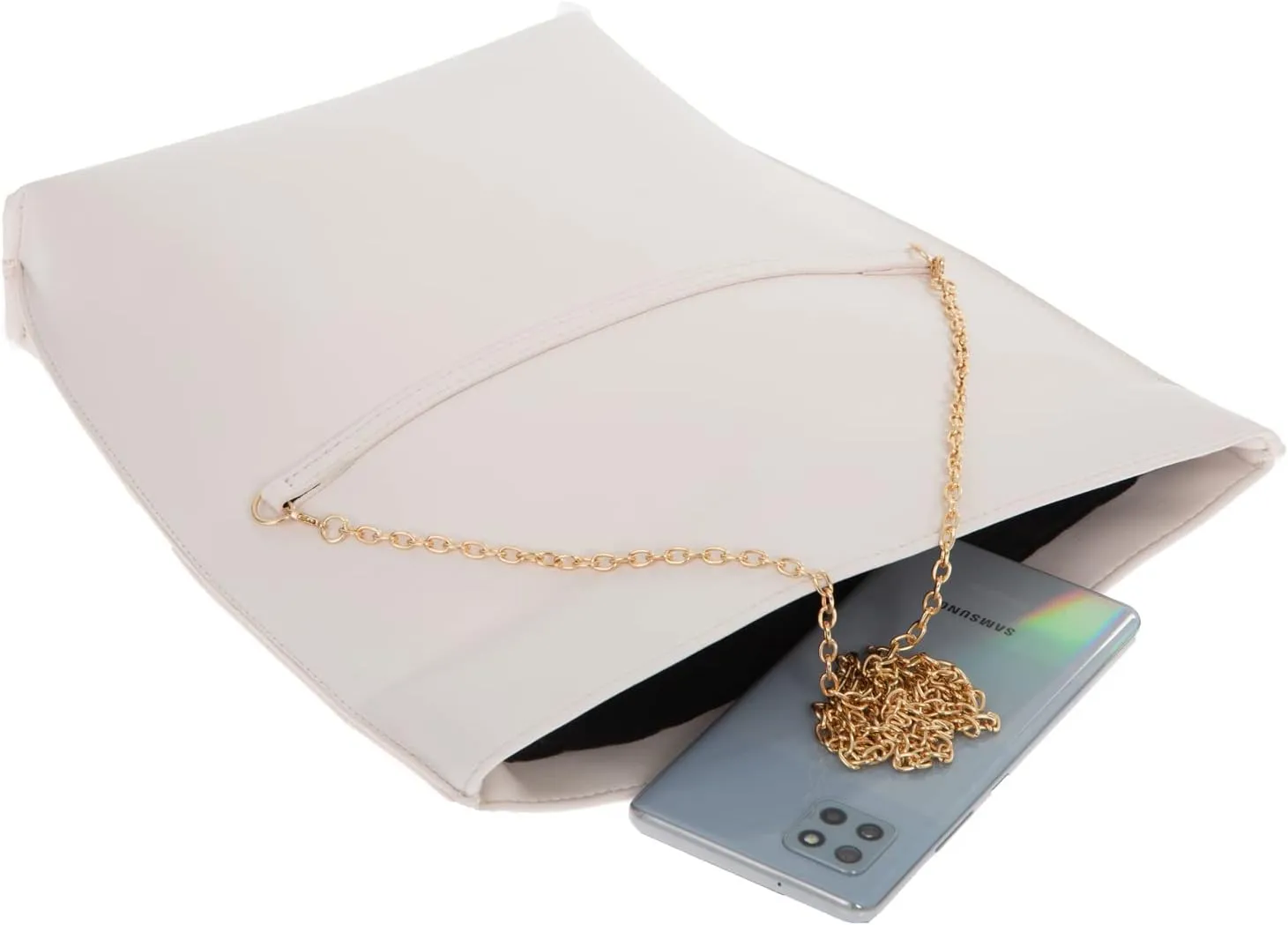 JNB Faux Leather Oversize Foldover Clutch