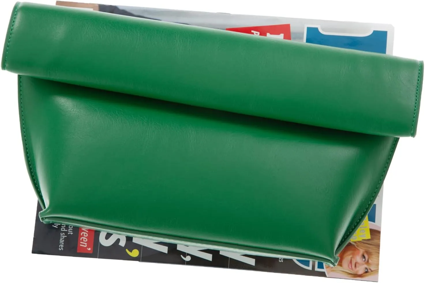 JNB Faux Leather Oversize Foldover Clutch
