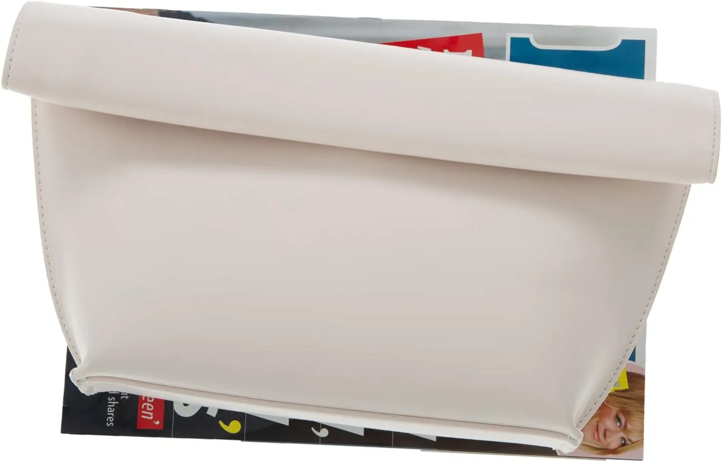 JNB Faux Leather Oversize Foldover Clutch
