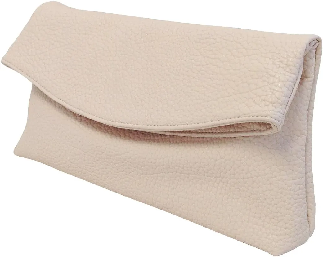 JNB Faux Leather Oversize Foldover Clutch