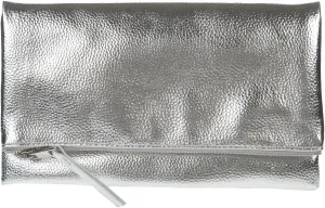 JNB Women's Faux Leather Zipper Foldover Clutch Purse with Tassel