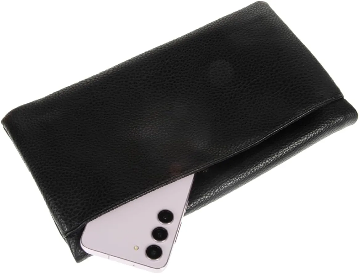 JNB Women's Faux Leather Zipper Foldover Clutch Purse with Tassel