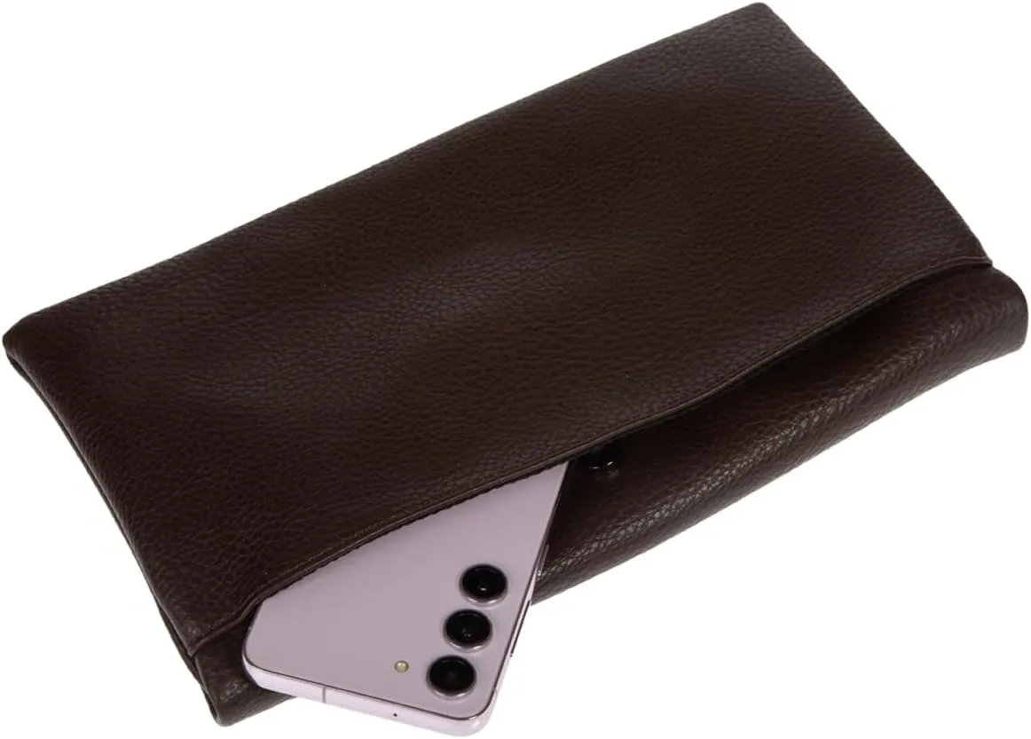 JNB Women's Faux Leather Zipper Foldover Clutch Purse with Tassel