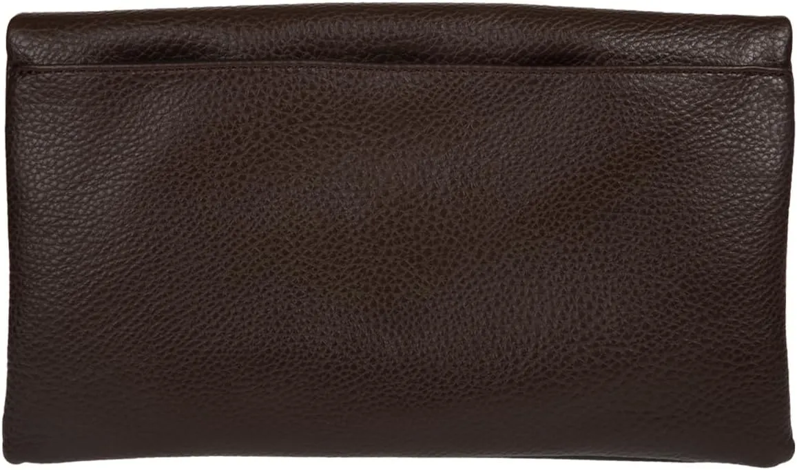 JNB Women's Faux Leather Zipper Foldover Clutch Purse with Tassel
