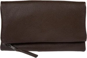 JNB Women's Faux Leather Zipper Foldover Clutch Purse with Tassel