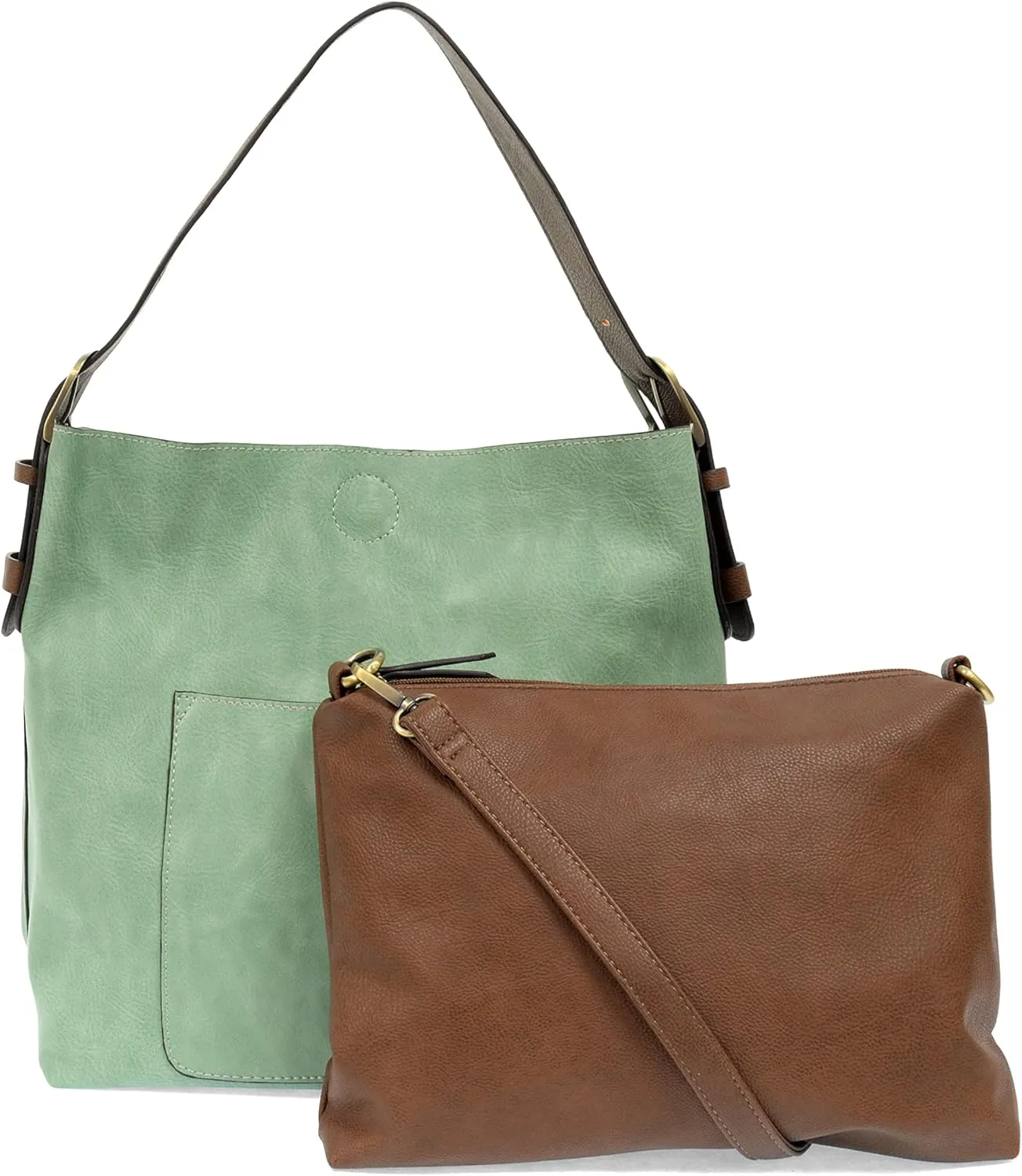 Joy Susan Womens Faux Leather: Hobo 2-in-1 Handbag