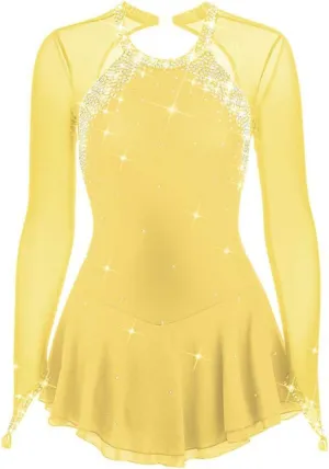 JRUIA Artistic Ice Skating Competition Dress for Girls Women's Figure Skating Leotard Costume Ballet Gymnastics Crystal
