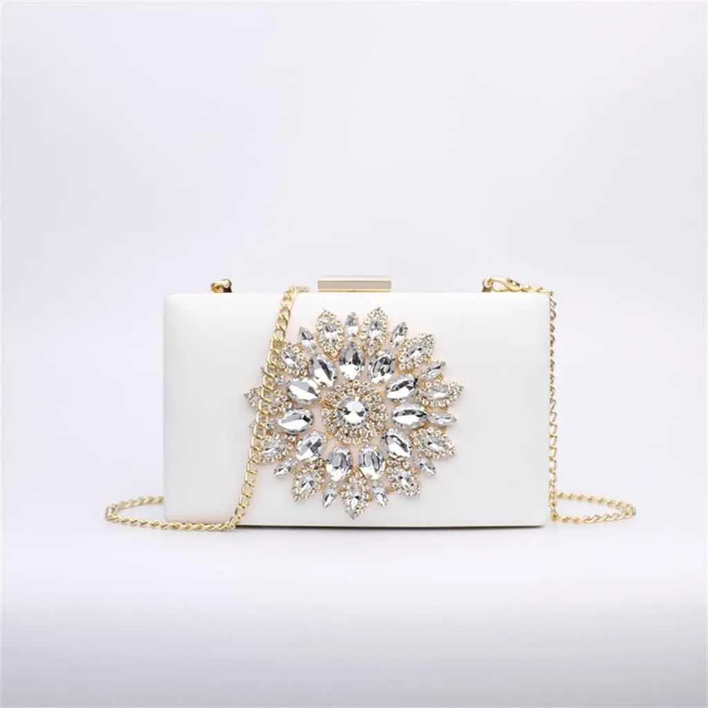 JSEIAJB Diamond-encrusted Dinner Hand Bag Single Shoulder Cross-body Chain Small Bag Cross-body Bag
