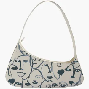Judith – Artistic Canvas Shoulder Bag with Abstract Face Design