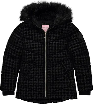 Juicy Couture Girls Coat, Faux Fur Hooded Winter Jacket, Warm Padded Parka Hoodie, Kids Heavyweight Winter Coat