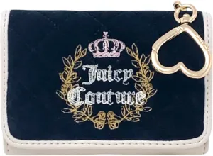 Juicy Couture Women's Double Sided Trifold Wallet with Keyring (Royal Couture Liquorice)