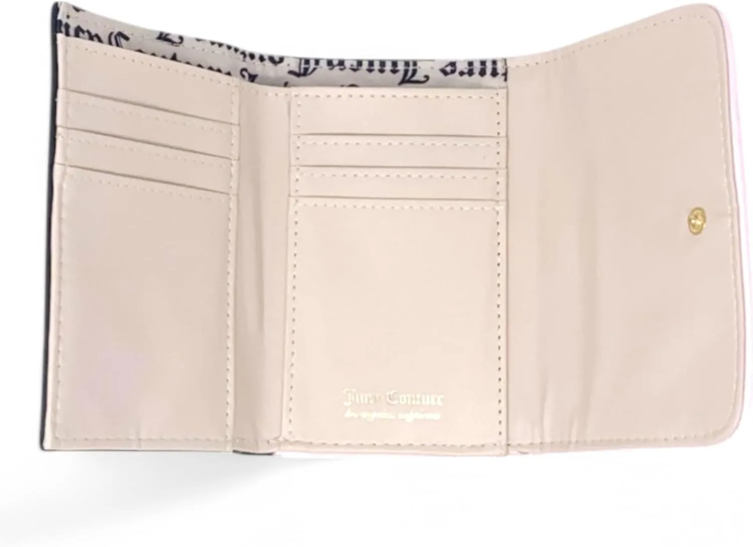 Juicy Couture Women's Double Sided Trifold Wallet with Keyring (Royal Couture Liquorice)