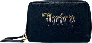 Juicy Couture Women's Medium Double Zip Around Wallet (Liquorice Pebbled)