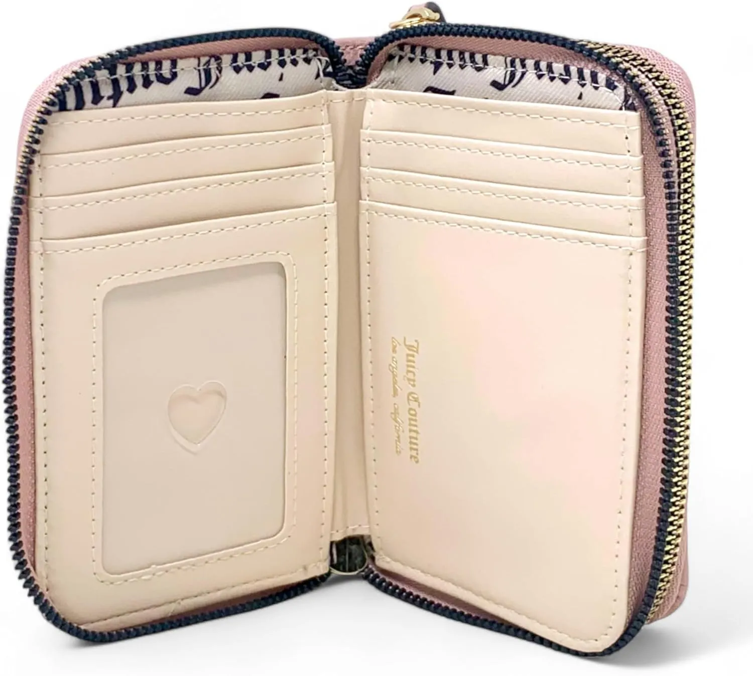 Juicy Couture Women's Medium Double Zip Around Wallet (Liquorice Pebbled)