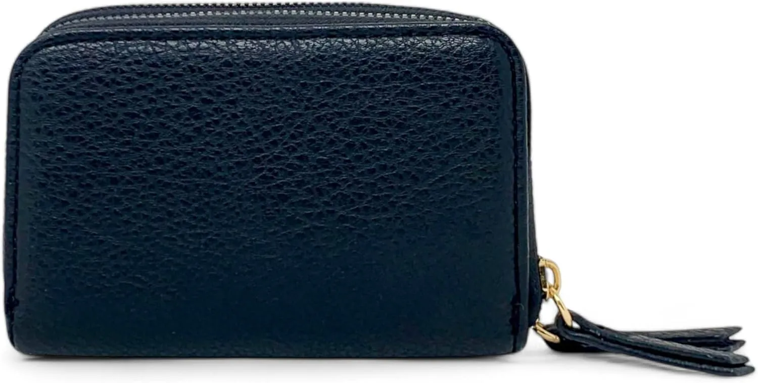 Juicy Couture Women's Medium Double Zip Around Wallet (Liquorice Pebbled)
