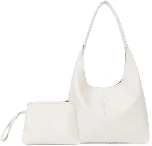 Juoxeepy Leather Tote Bag Women Hobo Handbag Faux Leather Shoulder Bag College Tote Bag Fall Purse for Work Travel