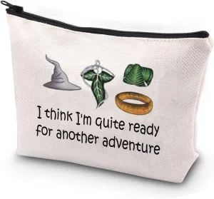 JYTAPP Movie Gift I Think I'm Quite Ready For Another Adventure Movie Merch Makeup Bag Lord Movie Rings Fans Gift