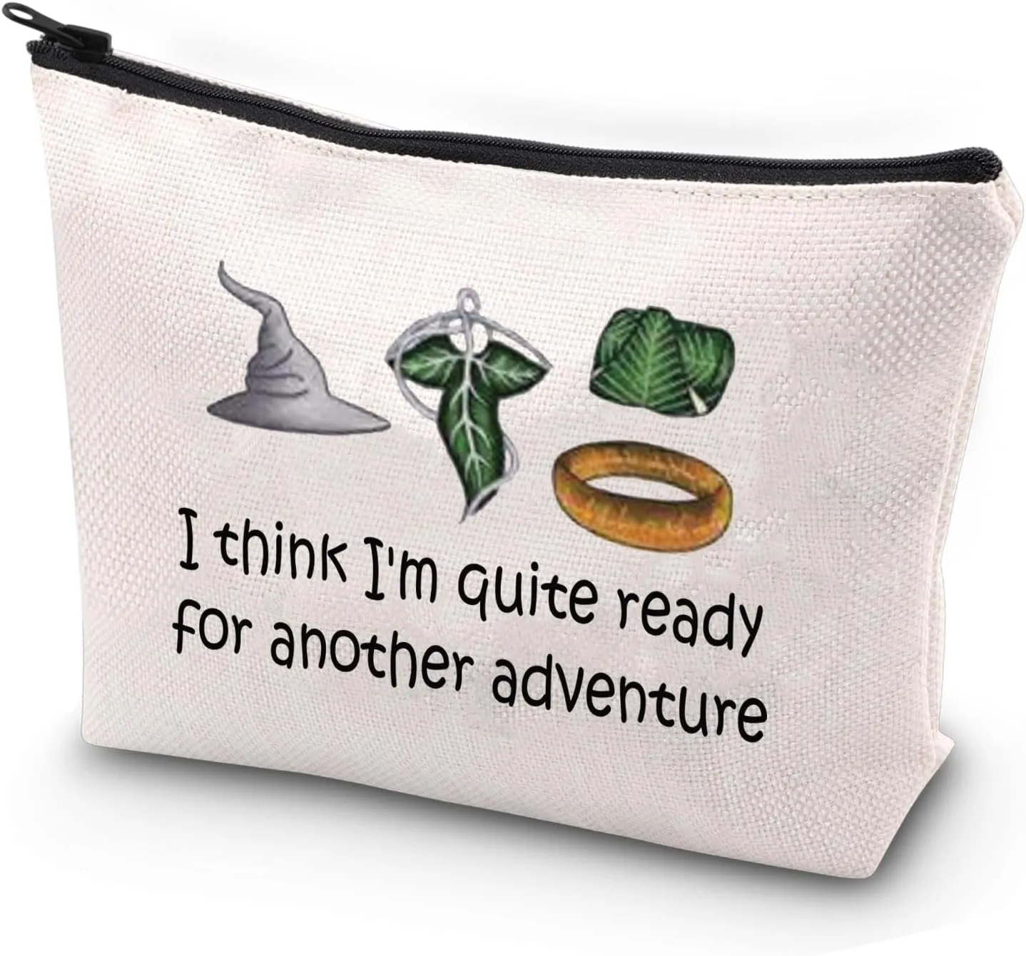 JYTAPP Movie Gift I Think I'm Quite Ready For Another Adventure Movie Merch Makeup Bag Lord Movie Rings Fans Gift