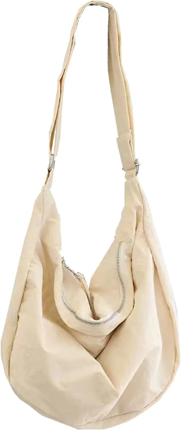 KARRESLY Nylon Crescent Crossbody Bag for Women Men Casual Tote Handbag