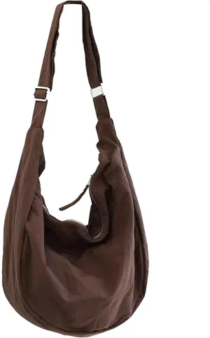 KARRESLY Nylon Crescent Crossbody Bag for Women Men Casual Tote Handbag