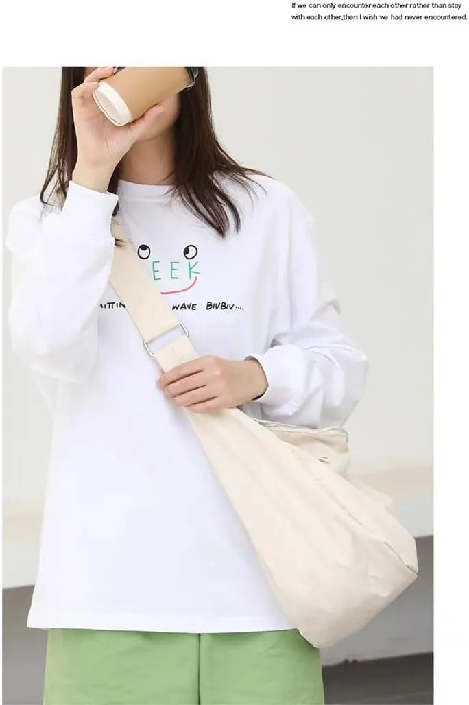 KARRESLY Nylon Crescent Crossbody Bag for Women Men Casual Tote Handbag