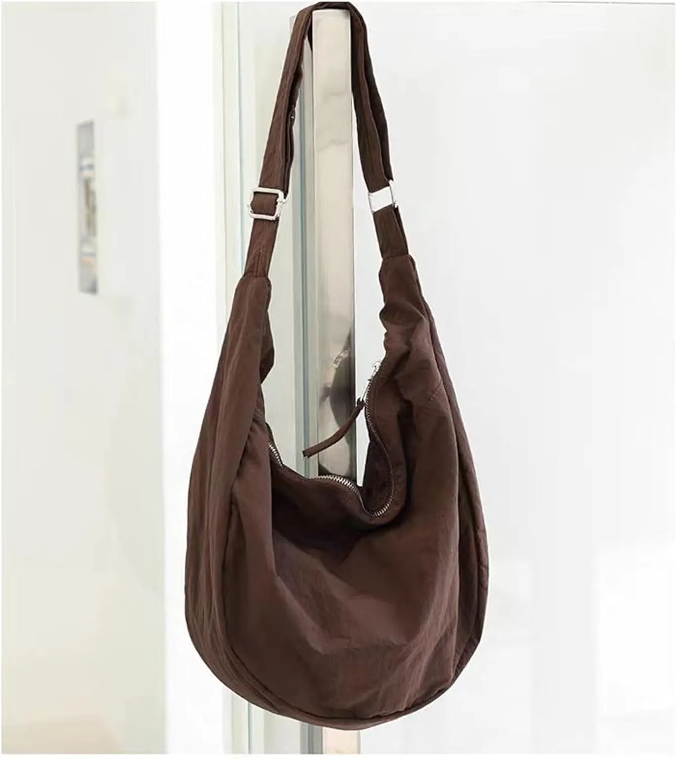 KARRESLY Nylon Crescent Crossbody Bag for Women Men Casual Tote Handbag