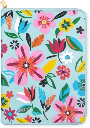 kate spade new york 13.25" x 9.50" Faux Leather Notepad Zip Folio with Interior Pocket, Zipper Close, and Pen Loop (Safari Floral)