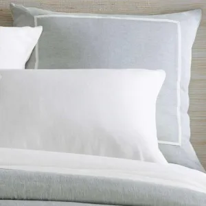 Keaton Linen Sky Sham, Euro Size, Sky Blue/Blue Solid Pattern