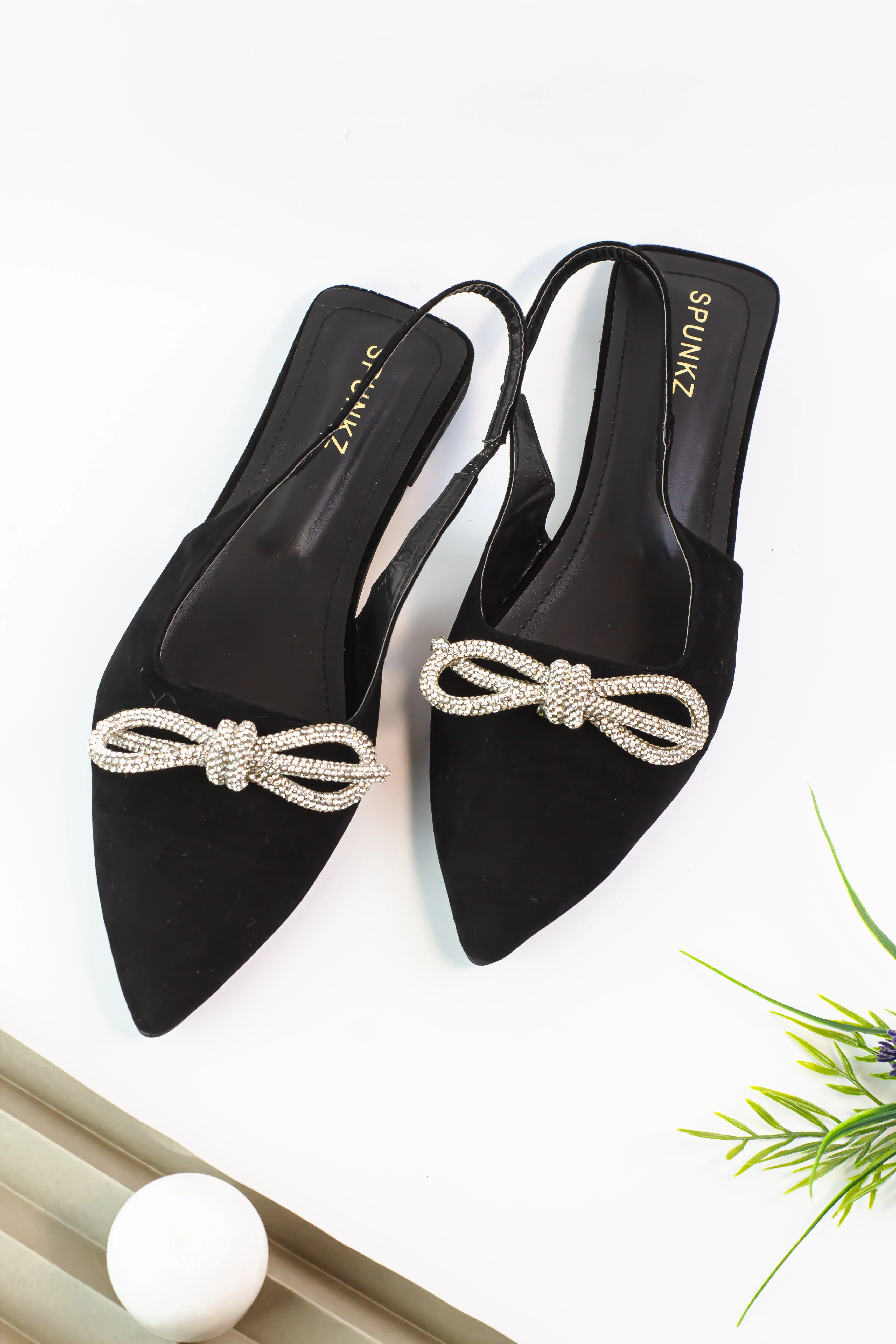 Kelly Shiny Bow Mesh Slingback Pumps-11015