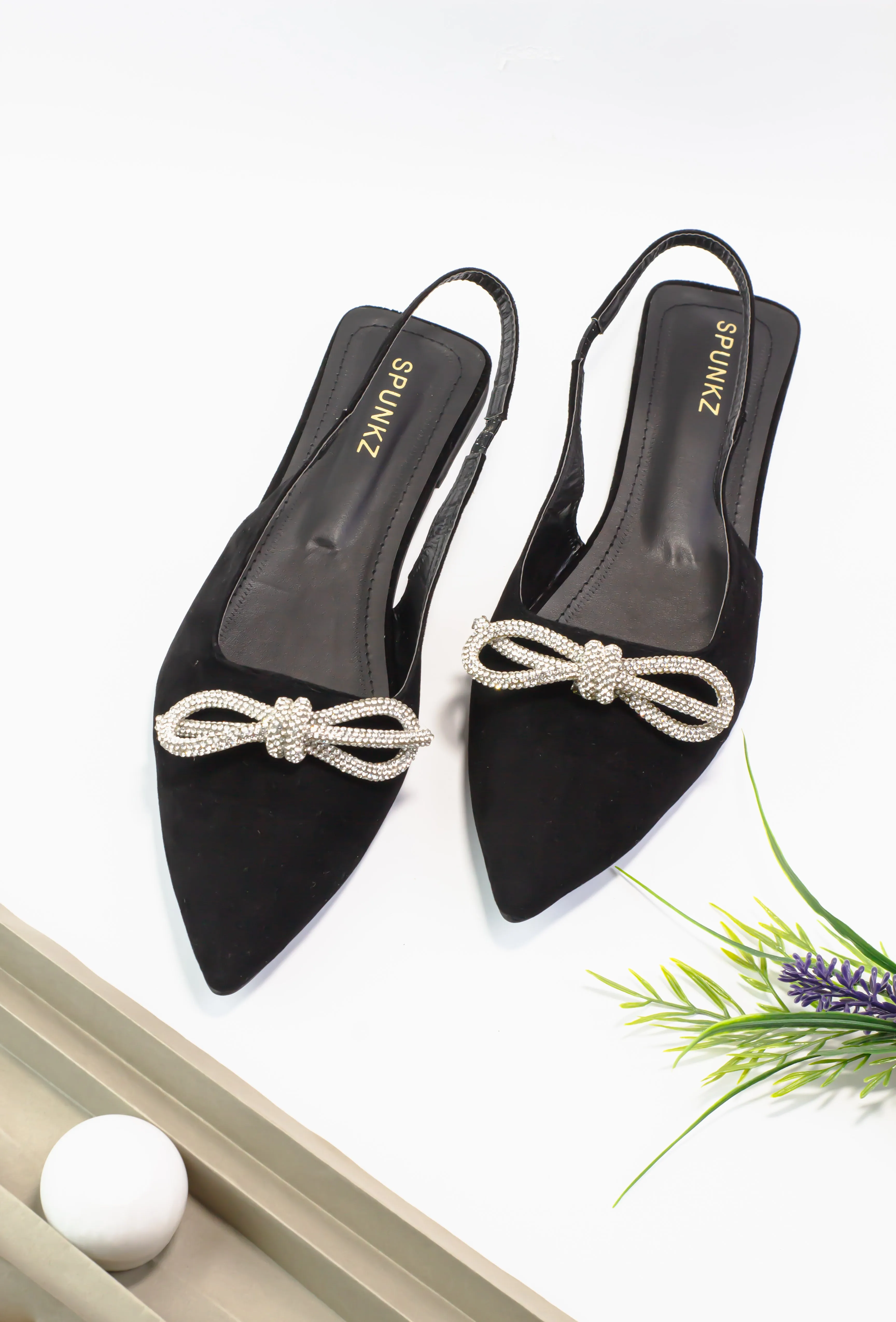Kelly Shiny Bow Mesh Slingback Pumps-11015