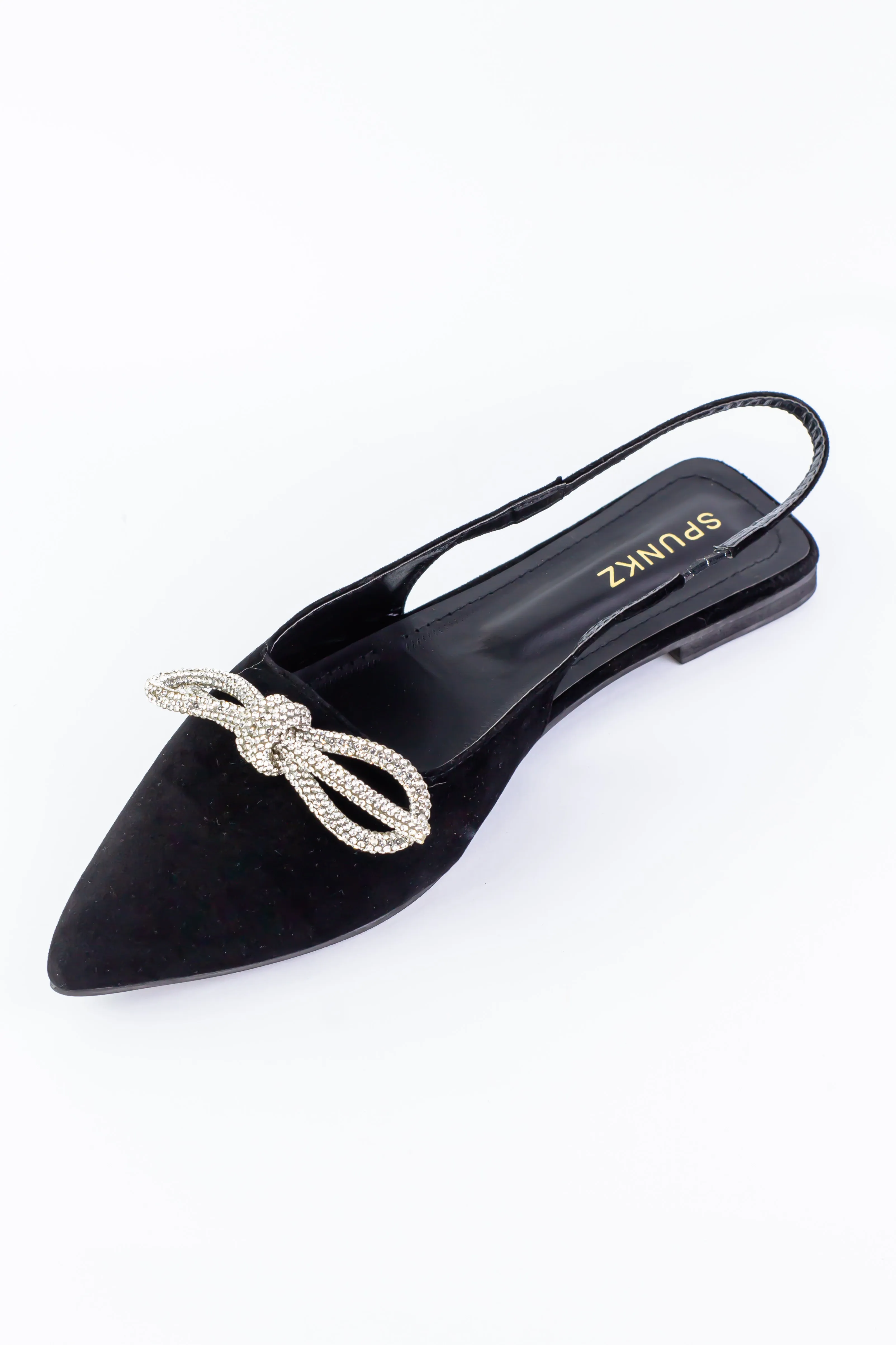 Kelly Shiny Bow Mesh Slingback Pumps-11015