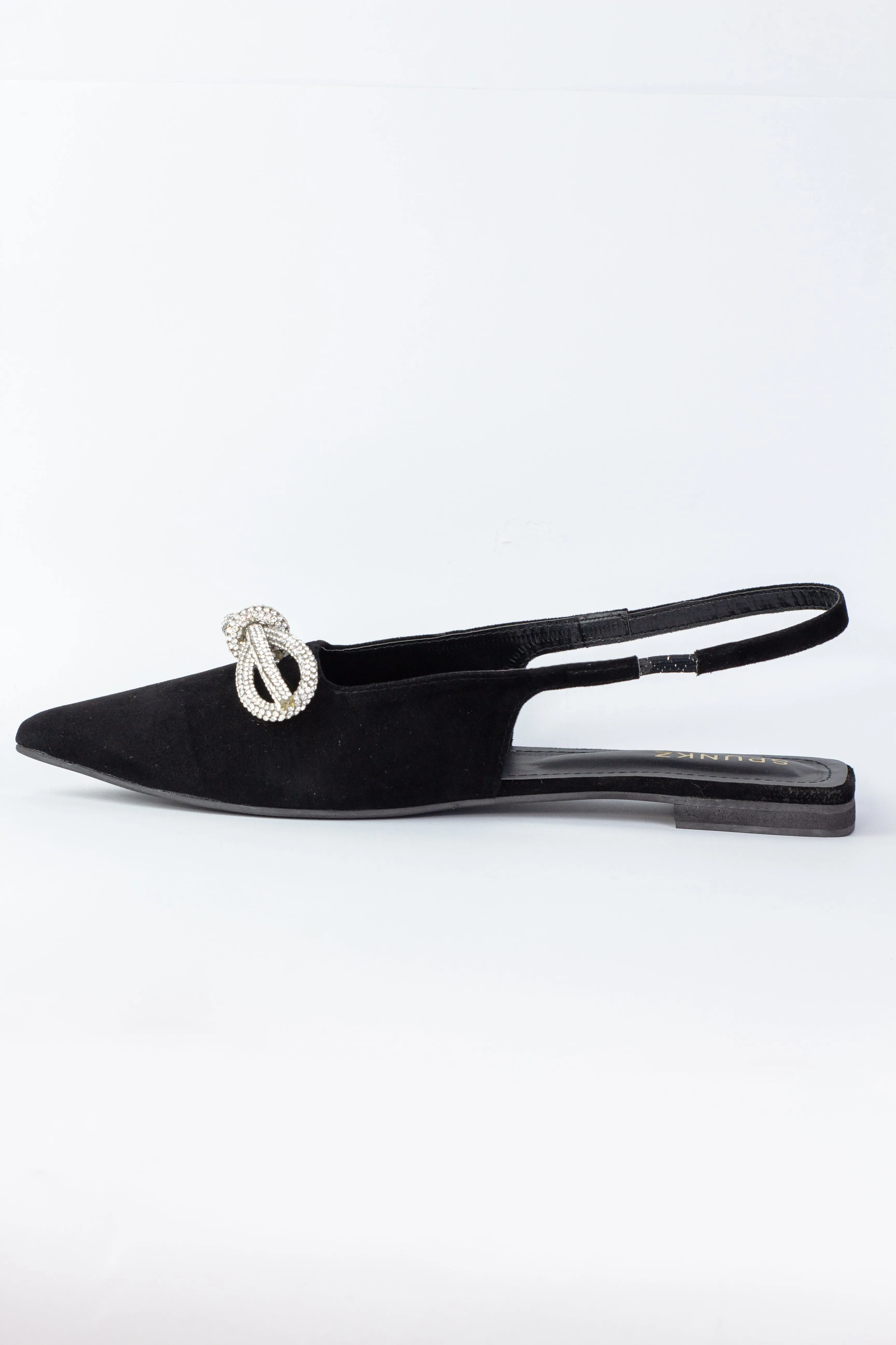 Kelly Shiny Bow Mesh Slingback Pumps-11015
