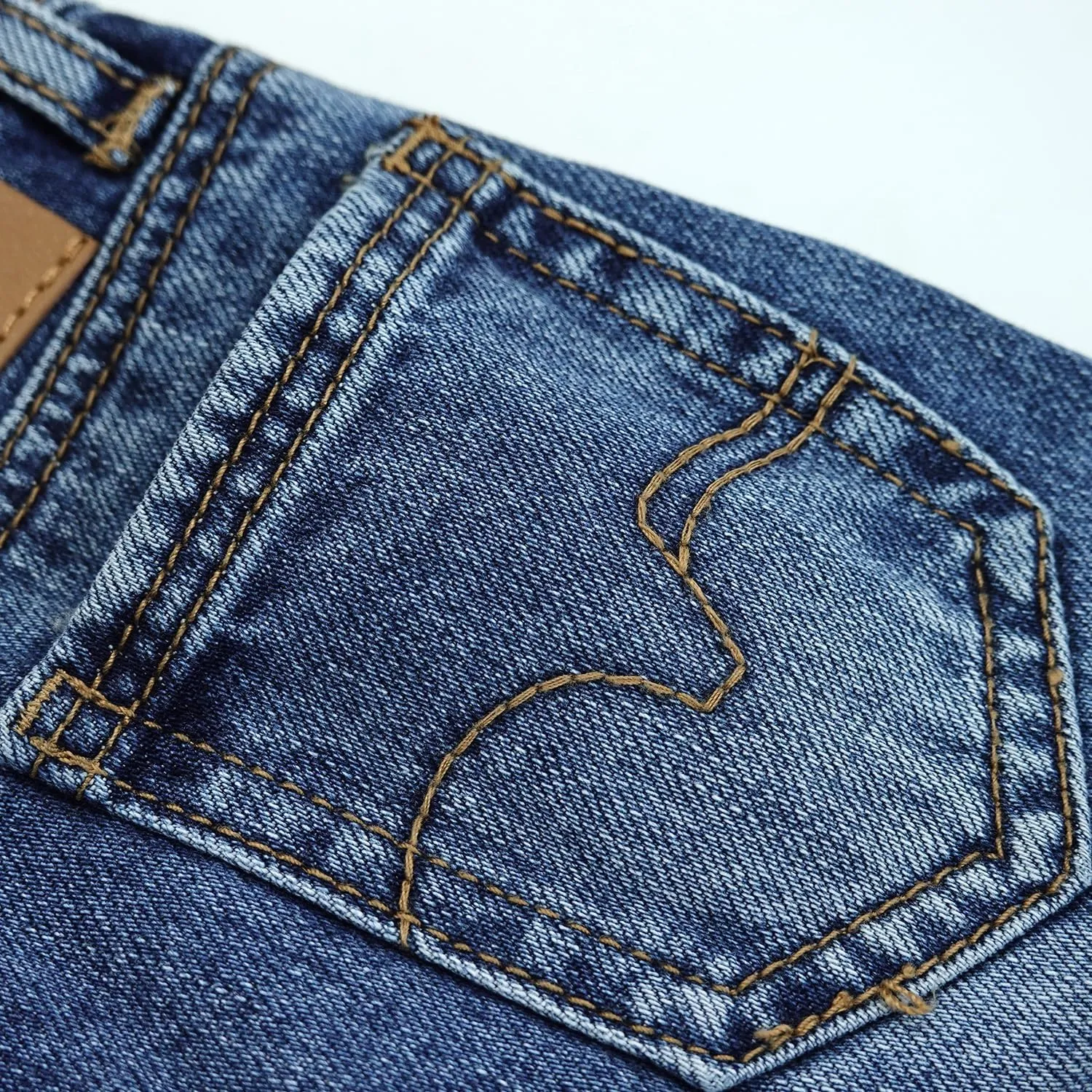 KIDSCOOL SPACE Infant Jeans,Baby Toddler Elastic Band Inside with D-Ring Distressed Soft Denim Pants