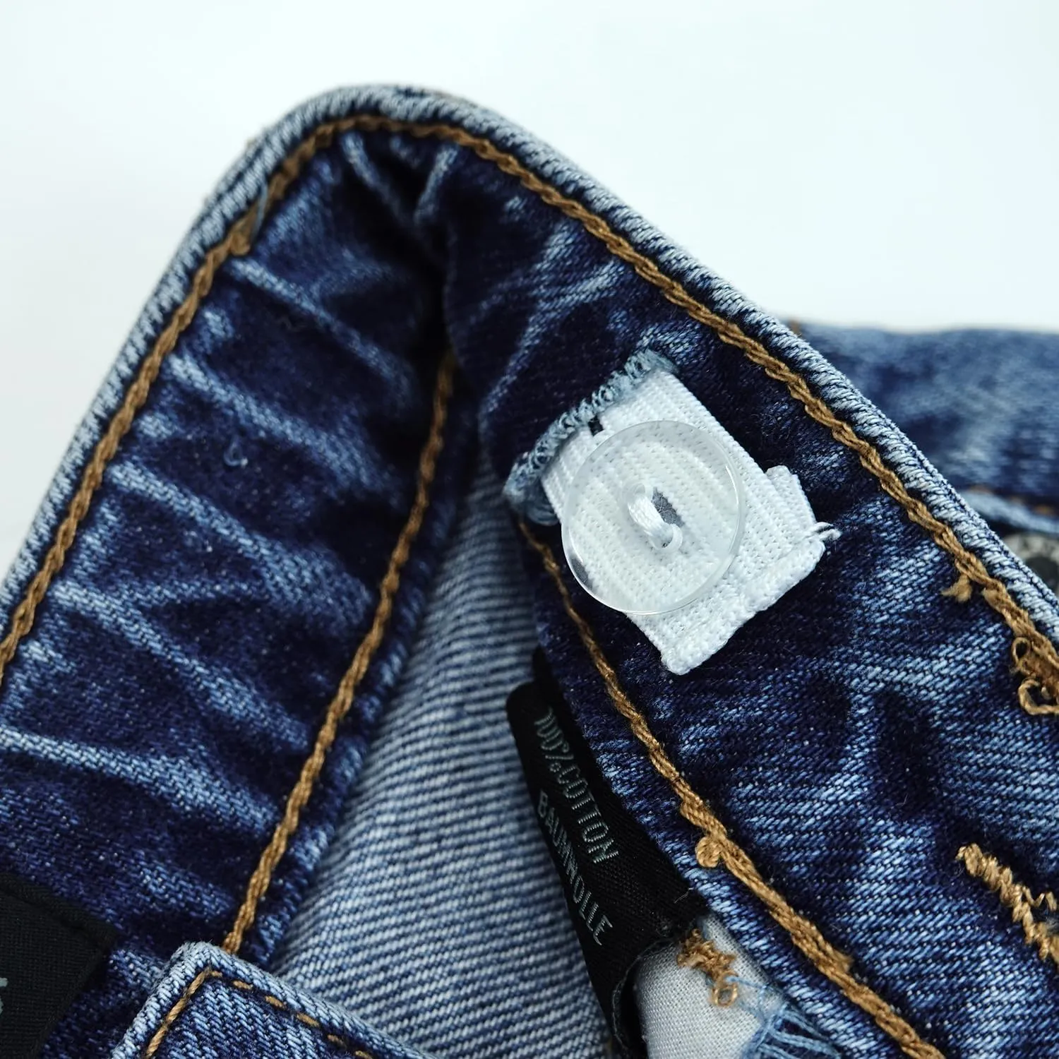 KIDSCOOL SPACE Infant Jeans,Baby Toddler Elastic Band Inside with D-Ring Distressed Soft Denim Pants