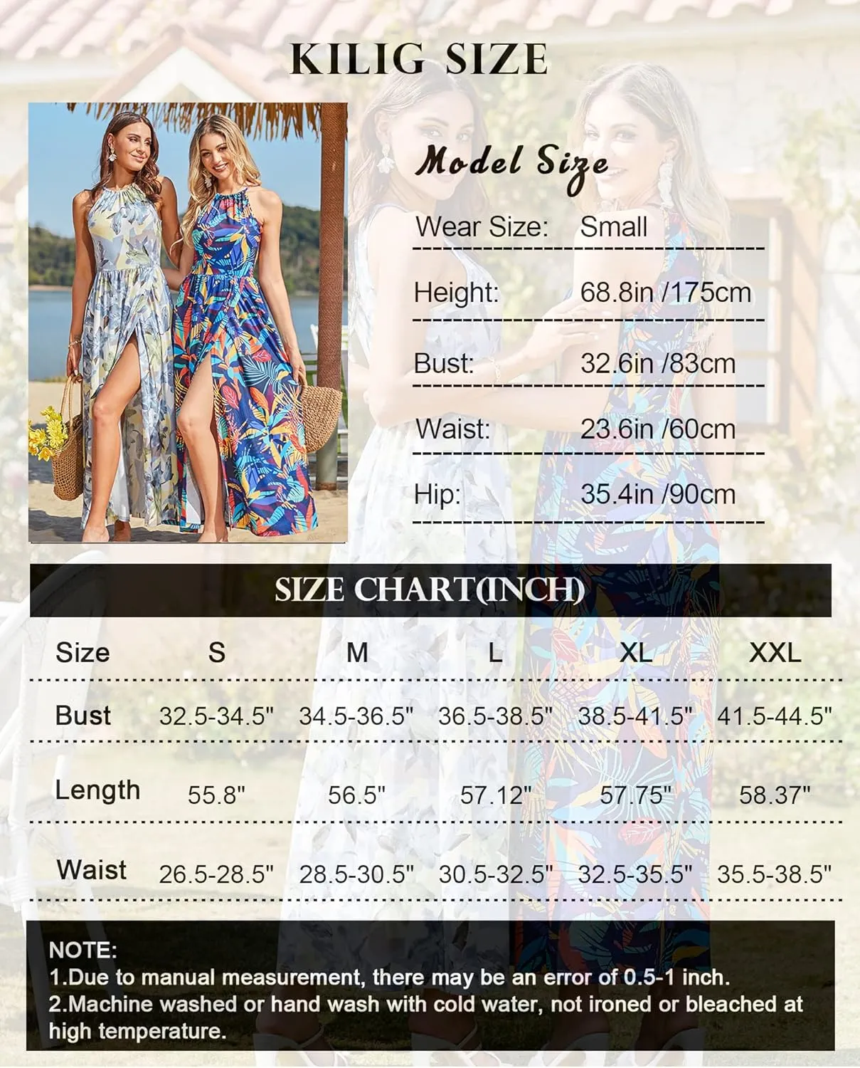 KILIG Women's Summer Maxi Dress 2025 Casual Sleeveless Split Floral Sundress Beach Vacation Flowy Long Dresses