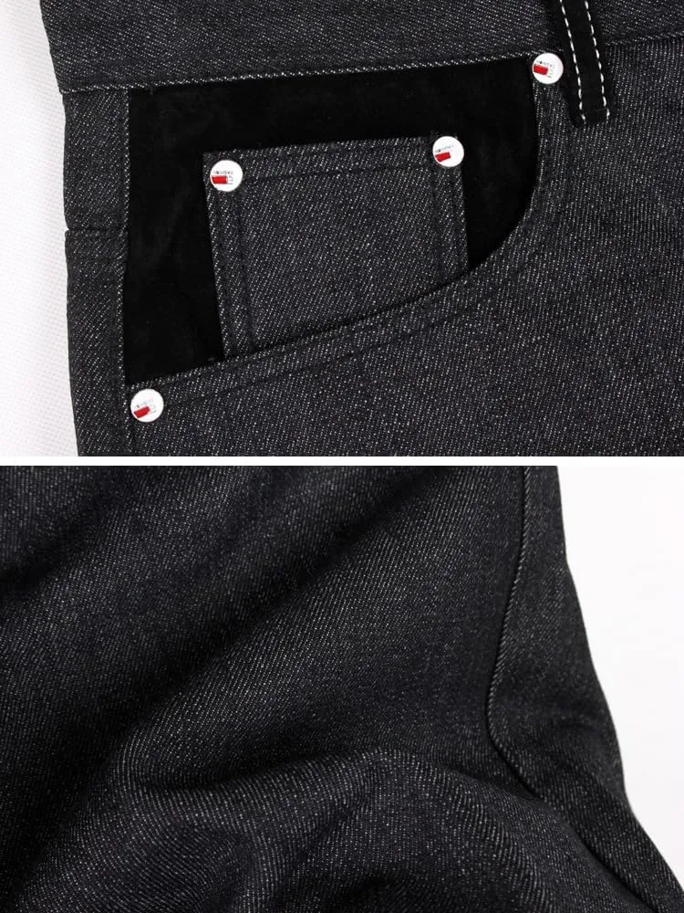 Kinghua Baggy Jean Shorts for Men Casual Loose Fit Hip Hop Denim Shorts