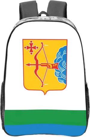 Kirov Flag Transparent Backpack-16-Inch Pvc Clear Backpack With Side Pockets,Black