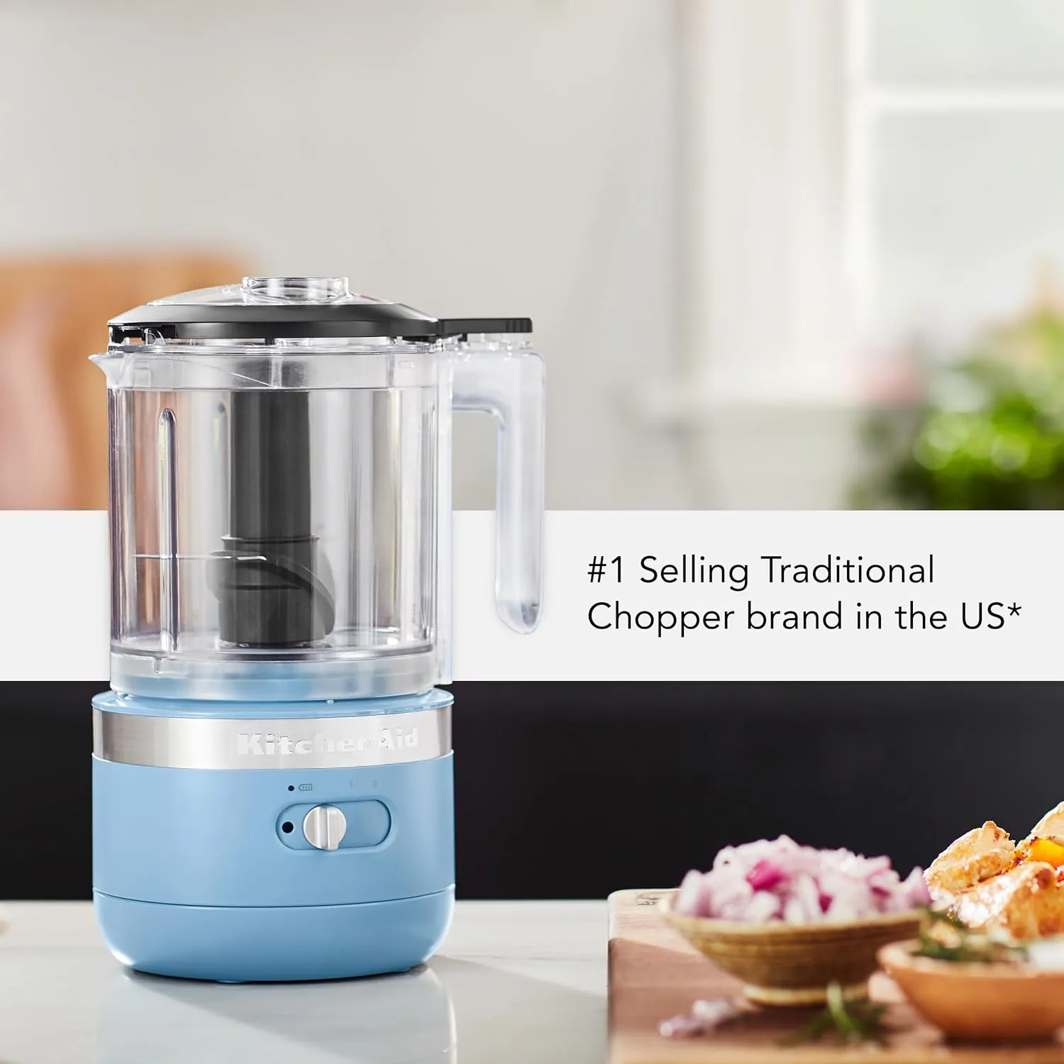 KitchenAid 5 Cup Cordless Food Chopper, Blue Velvet
