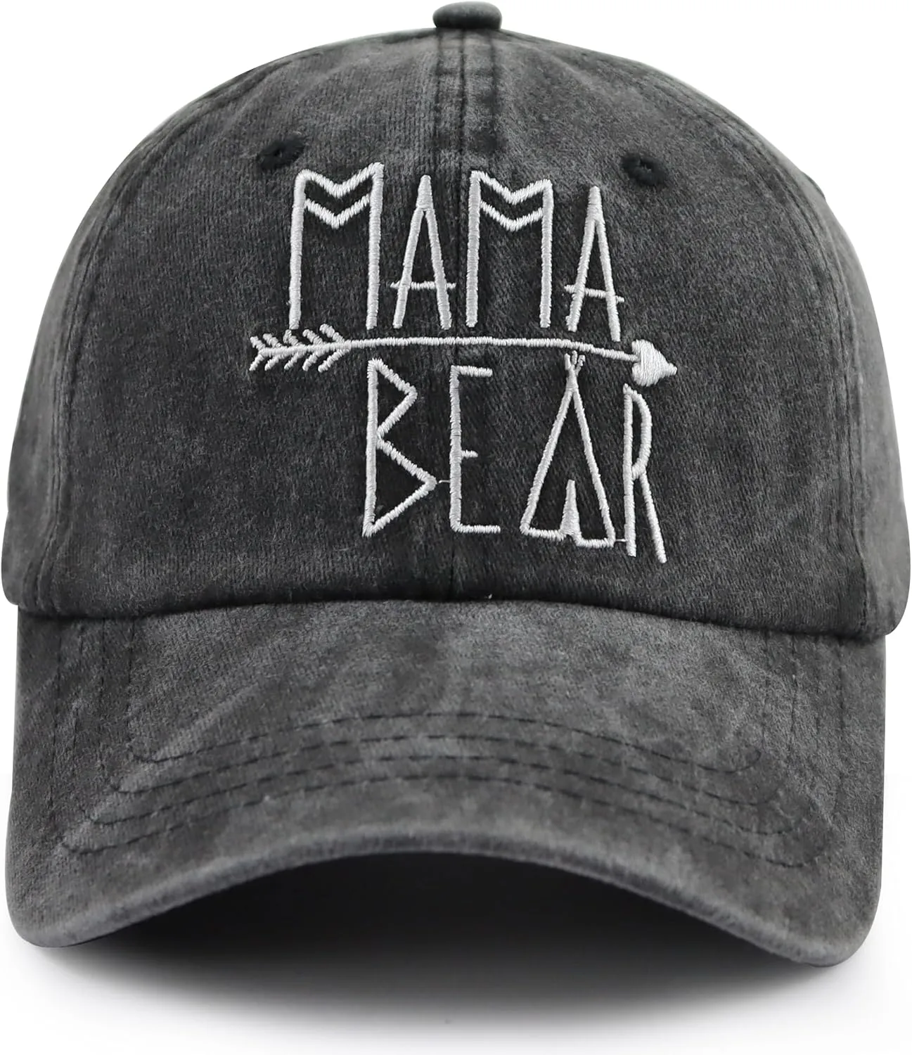 KKMKSHHG Unisex Mama Bear Denim Hat Adjustable Washed Dyed Cotton Dad Baseball Caps