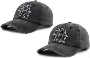 KKMKSHHG Unisex Mama Bear Denim Hat Adjustable Washed Dyed Cotton Dad Baseball Caps